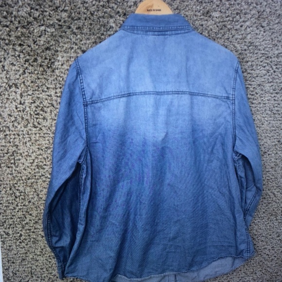 Light Indigo Denim Button-Down Shirt - Picture 7 of 7